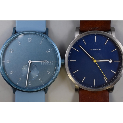 151 - Two Men's and Two Ladies Skagen Watches (Three Working and One A/F)