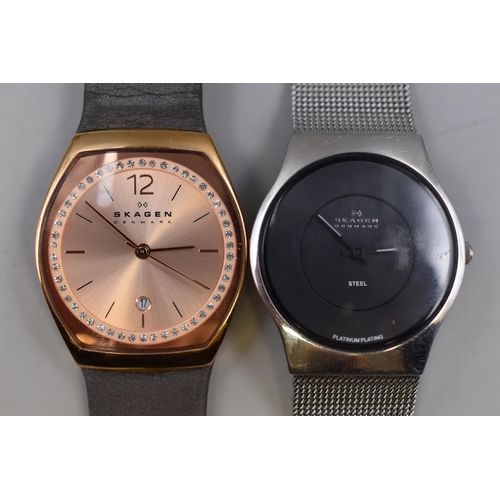 151 - Two Men's and Two Ladies Skagen Watches (Three Working and One A/F)