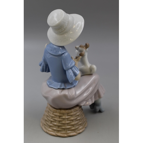 362 - Nao by Lladro Porcelain Figure of Girl with Dog and Ball (7.5