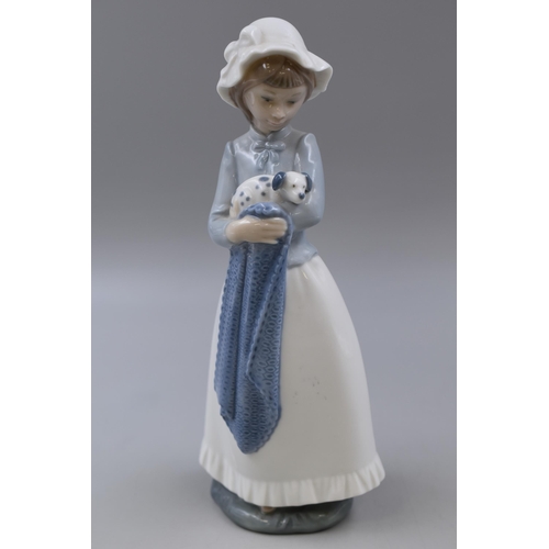 364 - Nao by Lladro Porcelain Figurine of Girl Holding Puppy (10