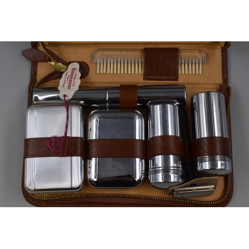 479 - Vintage Connoisseur Leather Cased Gentlemens Grooming Set