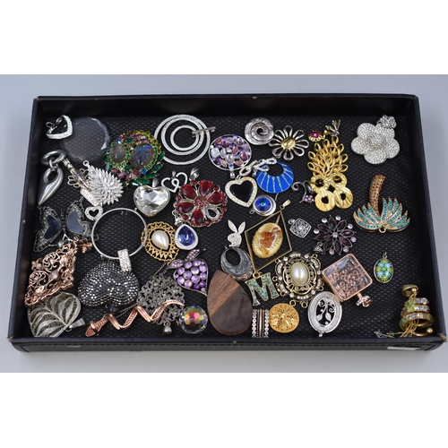 161 - Selection of Necklace Pendants to Include Playboy, Butterfly, Palm Tree, Letter 'M' and More (All Di... 