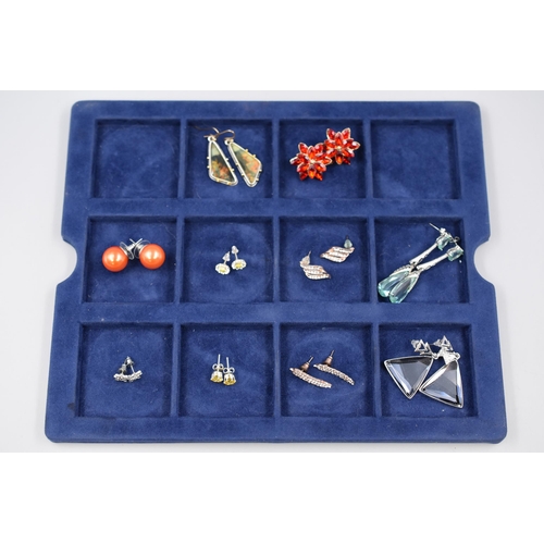 163 - Ten Pairs of Earrings in Various Designs and Styles