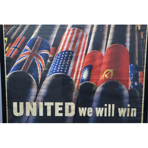 483 - United States War Office United We are Strong WWII era Poster in Framed Mount (39