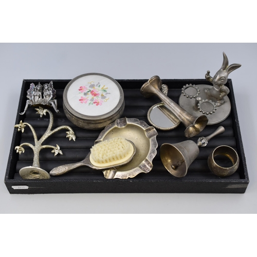 169 - Selection of Silver Plated Items to Include Bell, Brush, Napkin Holder and More