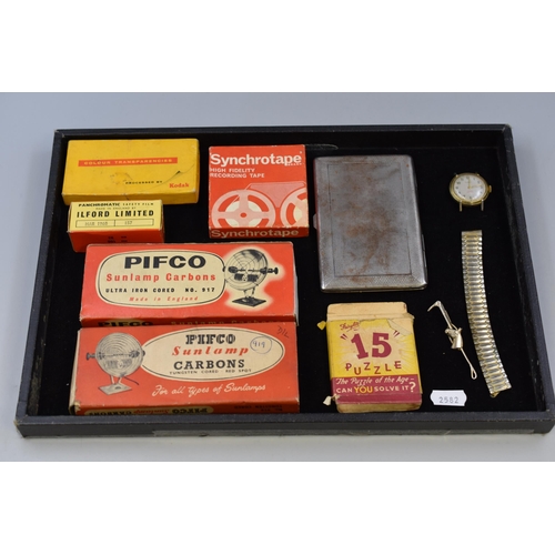 172 - Mixed Lot to include Vintage Boxes of Tungsten Carbons, Box of Kodak Transparent Slides of various s... 