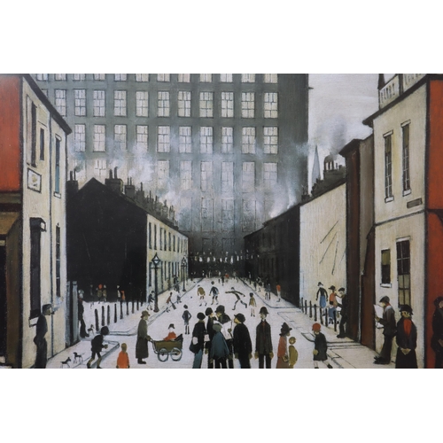 494 - L S Lowry Framed and Glazed Print Entitled Street Scene Pendlebury (31