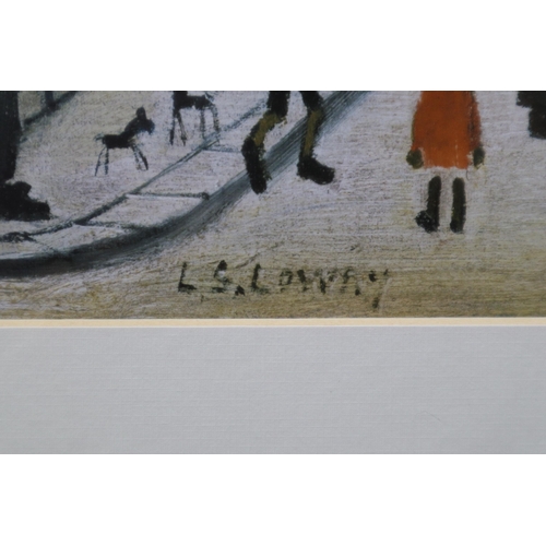 494 - L S Lowry Framed and Glazed Print Entitled Street Scene Pendlebury (31