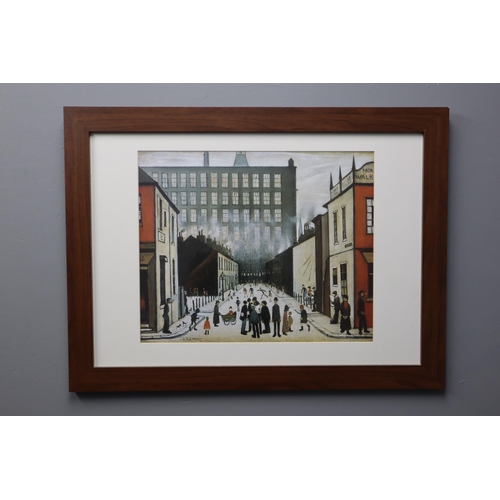 494 - L S Lowry Framed and Glazed Print Entitled Street Scene Pendlebury (31