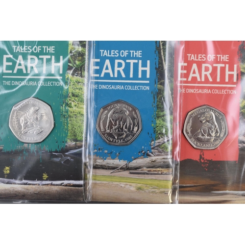 202 - Royal Mint Tales of the Earth 50P Dinosauria Collection to Include Megalosaurus, Iguanodon and Hylae... 