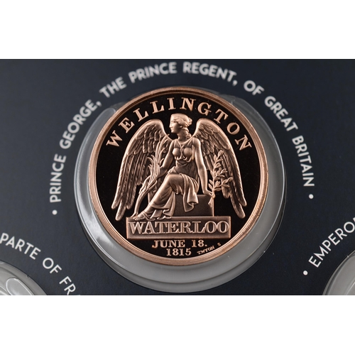 203 - Official London Mint Office Solid Bronze Battle of Waterloo Collectors Campaign Medal in Display Fol... 