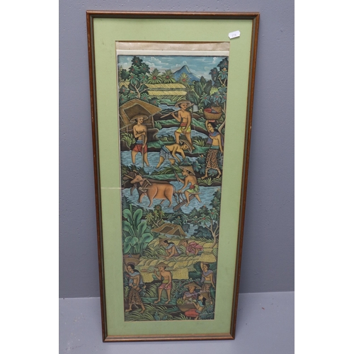 697 - Balinese Indonesian Art Picture in Framed and Glazed Mount (89