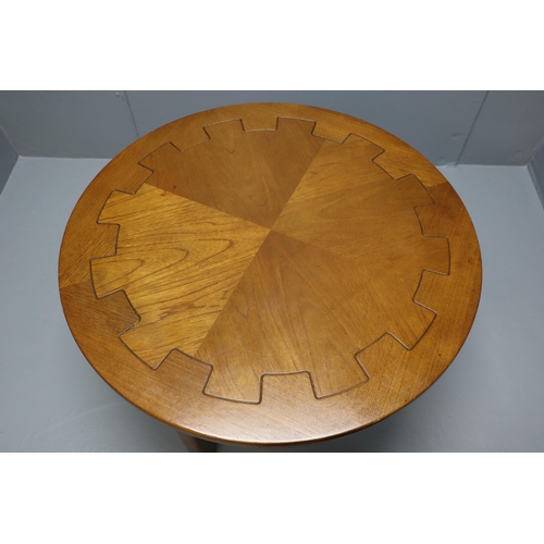 707 - Vintage Teak Circular Cog Coffee Table (4' 1