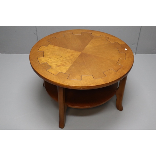 707 - Vintage Teak Circular Cog Coffee Table (4' 1