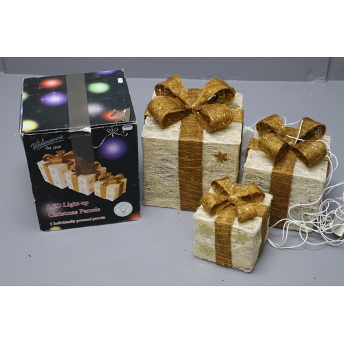 712 - Led Light Up Christmas Parcels - Working When Tested