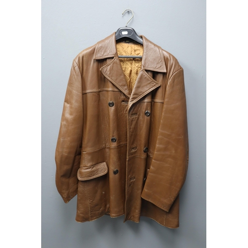 721 - 1970s Mastacut Nappa tanned silk lined leather jacket