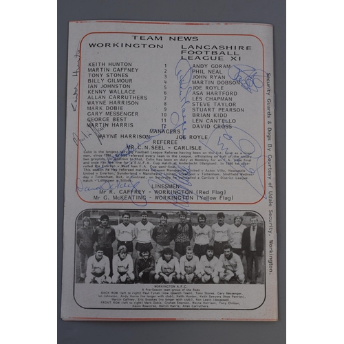 234 - Signed Workington FC v Lancashire Football League XI Charity Match Signed by George Best and Others ... 