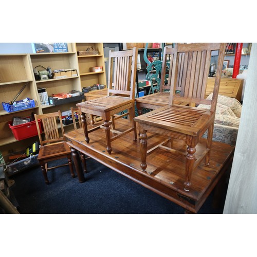 748 - Fine Quality Sheesham Solid Wood Dining Table and Six matching Chairs approx 69