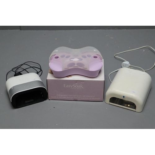 908 - Nail Accessories to Include Two UV Lamps and Easy Soak Nail Bath (Both UV Lamps Work When Tested)