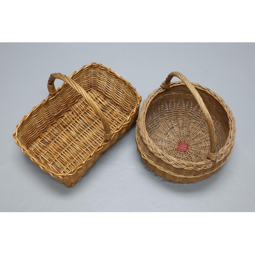 815 - Two Wicker Baskets With Handles, Tallest Approx 14