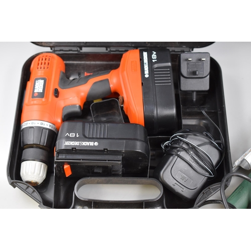 817 - Two Power Tools To Include Bosch PST 650 Jigsaw (Powers On), And Black and Decker 18v Cordless Drill