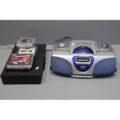 673 - A JVC RC-BX53 CD Portable System, With A Selection of Tapes and CDs To Include Meatloaf, Spice Girls... 