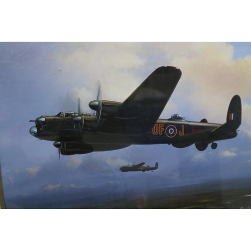 974 - Mixed Lot to Include A Vintage Ceiling Lantern, Framed Lancasters - 97Sqn by Barry Price (18