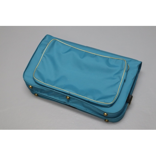 957 - vintage Sinclair-Owen carry bag in blue & gold, patent number 838553