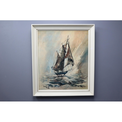 775 - A Large Ben Maile Print Titled 'The ketch'. Approx 32.5