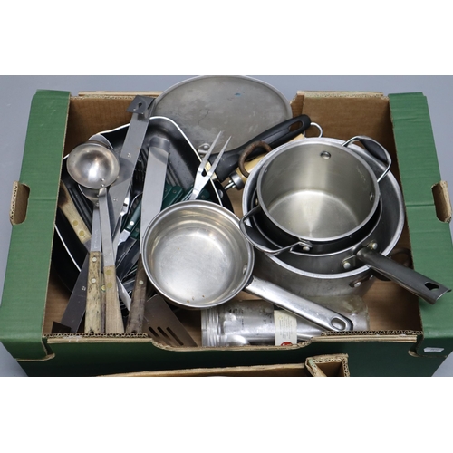 999 - Large Selection of Kitchenalia Items to Include Scales, Pots, Knifes, Forks and Loads More