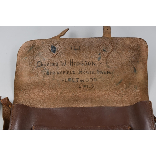 825 - Genuine Vintage Brown Leather School Satchel 13