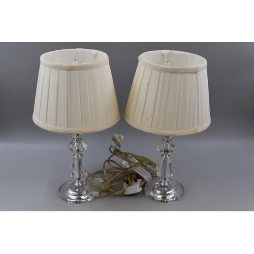 177 - Pair of matching Crystal Side lamps Both working when tested approx 14