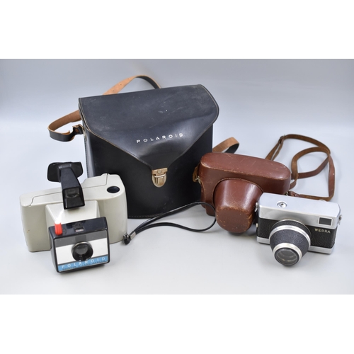 283 - Two Cameras Vintage Polaroid Land Model 20 with Case and Film Vintage Werra with Case