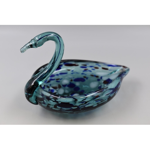 307 - Vintage Murano style iridescent glass swan, 6