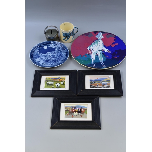 318 - Small Mixed Lot to Include Cup, Money Box, Julen 1982 Plate, Pierrot Royal Doulton Plate and Three E... 