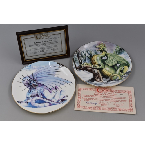 440 - Two Collectable Enchantica Limited Edition Plates with Certificates to include Grawlfang The Terribl... 