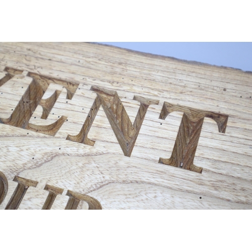 765 - A Large Natural Wood 'The New Derwent Deli and Ice Cream Parlour' Sign, Approx 45