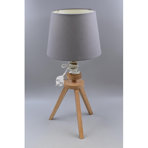 902 - Ikea Wooden Tripod Table Lamp - Working When Tested