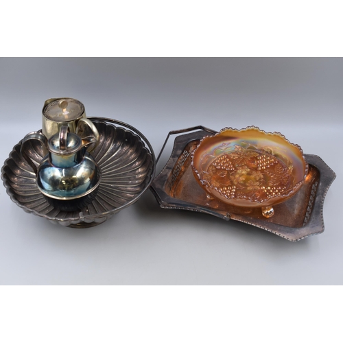 905 - Selection of Items to Include Carnival Glass, Graham and Morton Silver Plated Fruit Bowl, Silver pla... 