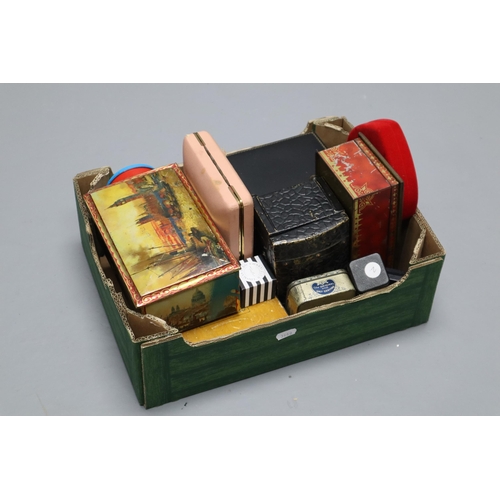 929 - A Selection of items to Include Tins, Jewellery Boxes and a Wooden Storage Box