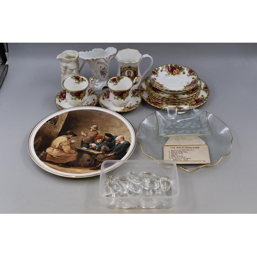 971 - Mixed Selection Including Royal Albert Old Country Roses, Crystal Droplets, Edward VIII Coronation M... 