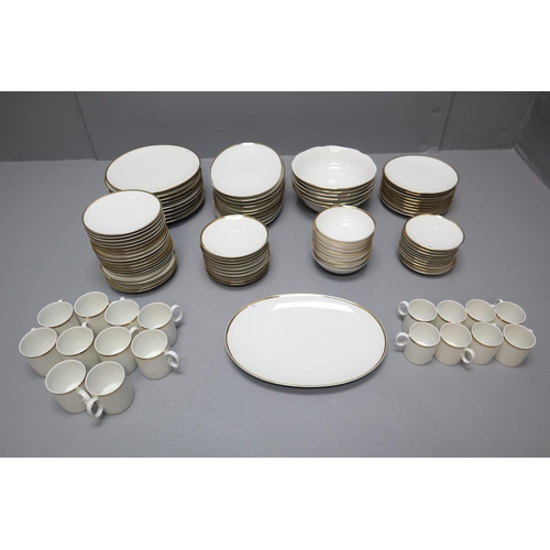 990 - Thomas of Germany 65 Piece Gold and White Fine Bone China Dinner service with a Matching 38 Piece Co... 