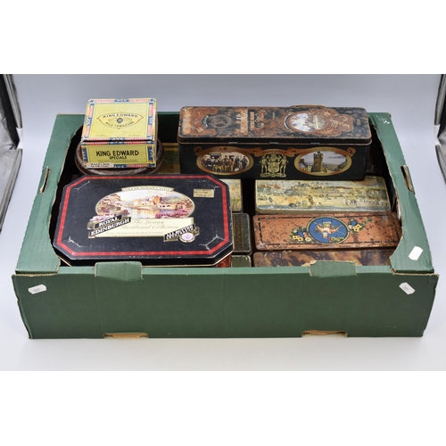 975 - Selection of Vintage Metal Storage Tins including Jacob and Coil, Glenfiddich, Royal Edinburgh and M... 