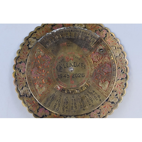 232 - A Brass Perpetual Circular 84 Year Calendar