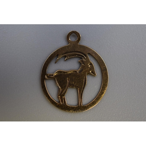 15 - A Hallmarked Birmingham 9ct (375) Gold Goat Zodiac Pendant