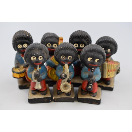 243 - Collection of Seven Hand Painted Golly Band Figures