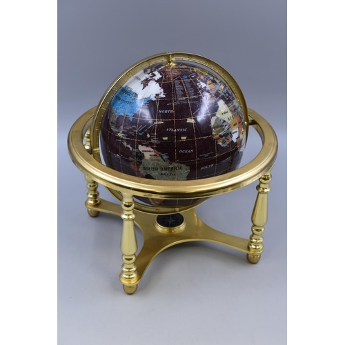 250 - Semi Precious Gemstone Spinning Globe Approx 13