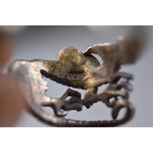 57 - A 925. Silver Dragon Ring, Size S