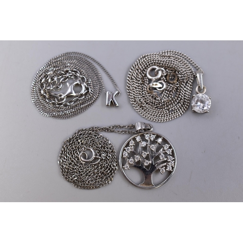 269 - Two 925 Sterling Silver Necklaces Including Letter and Tree of Life