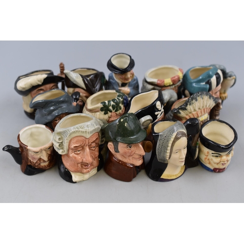 284 - Selection of small Character Jugs to Include Royal Doulton (The Lawyer, Anne Boleyn, Aramis, The Sle... 